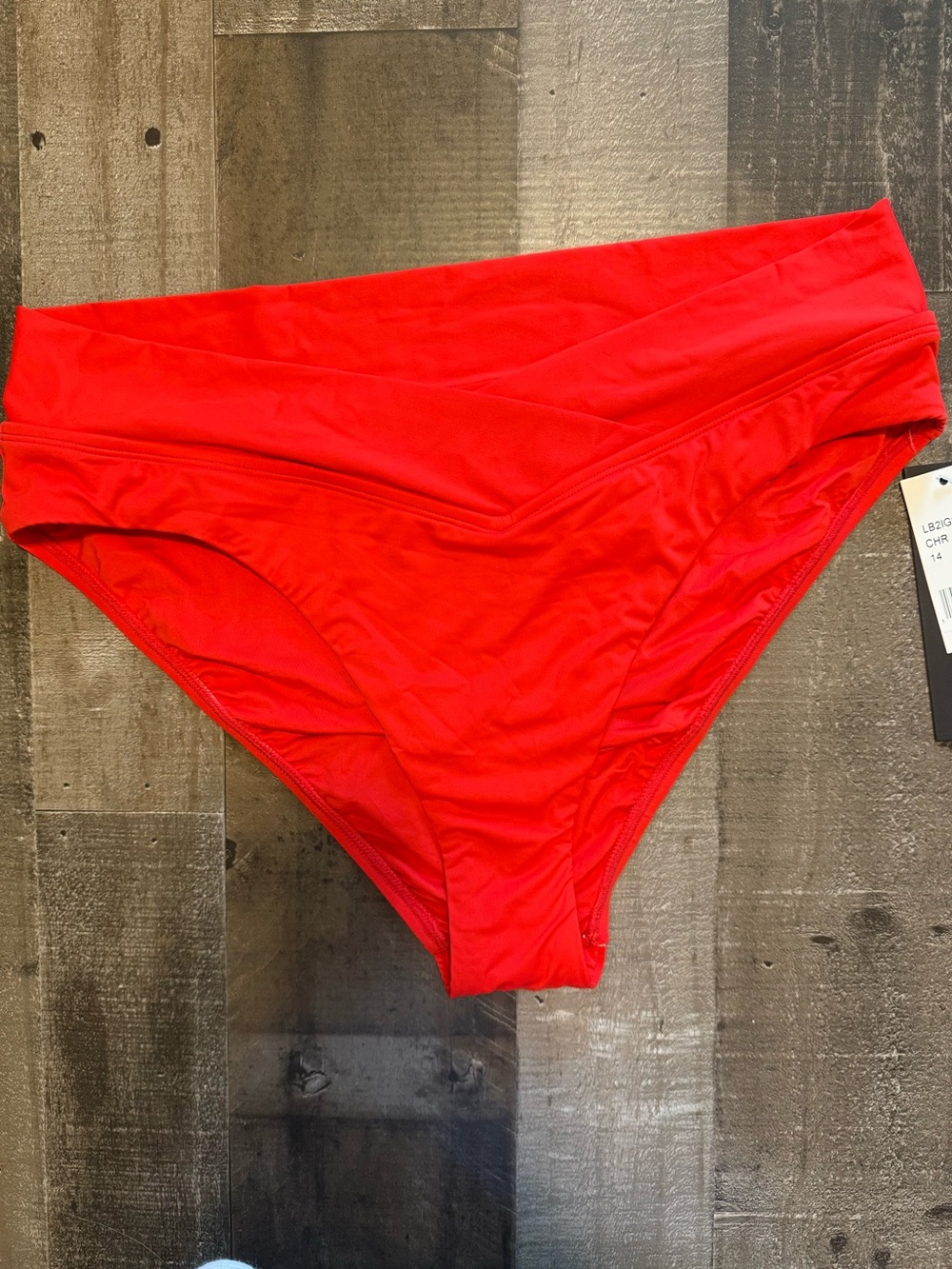 La Blanca Bright Red Swim Bottom size 14